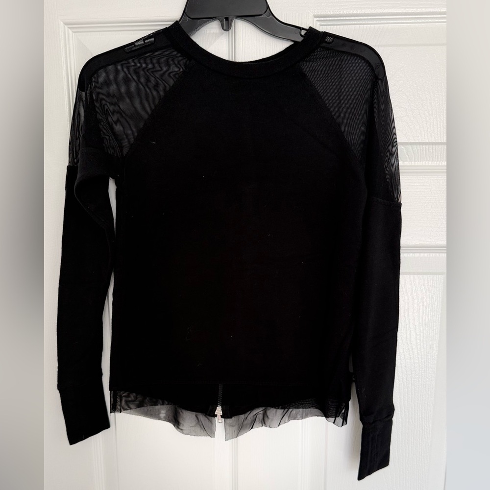 Zara Terez Black Mesh Long Sleeve Top